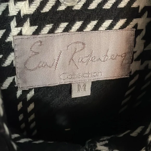 BLACK and WHITE PLAID COAT sz M - Picture 2 of 9